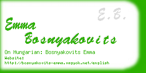 emma bosnyakovits business card